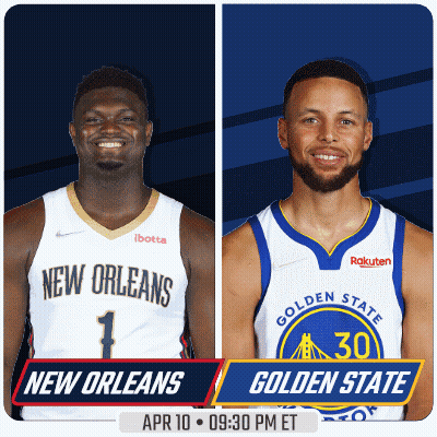 A New Orleans Player And A Golden State Player Are On A Poster GIF