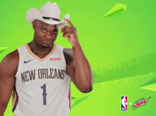 A New Orleans Player Wearing A Cowboy Hat GIF