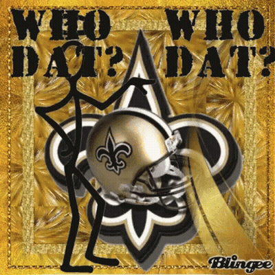 A New Orleans Saints Poster With A Stick Figure And A Helmet GIF