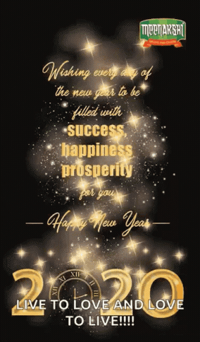 A New Year Greeting Card That Says " Wishing Every Day Of The New Year To Be Filled With Success Happiness And Prosperit GIF