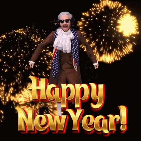 A New Year Greeting With A Man In A Patriotic Outfit GIF