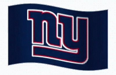A New York Giants Flag Is Being Waved In The Wind GIF
