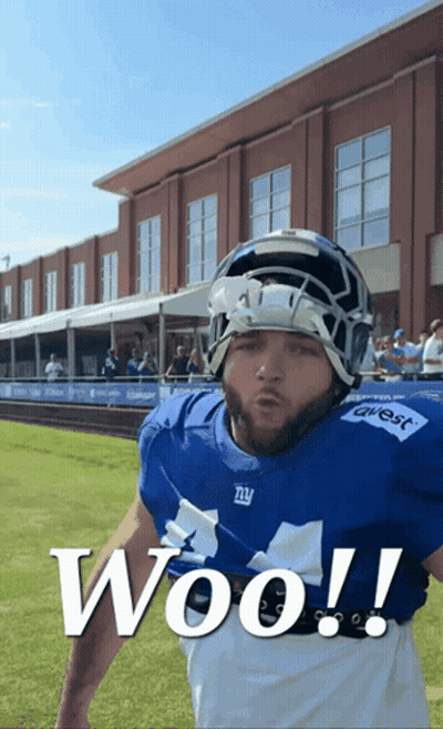A New York Giants Football Player Says Woo On The Field GIF