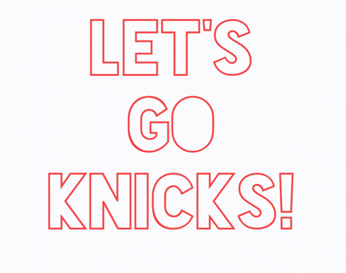 A New York Knicks Logo With A Basketball On A Blue Background GIF