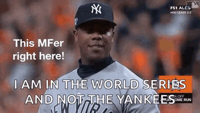 A New York Yankees Pitcher Says " This Mfer Right Here " GIF