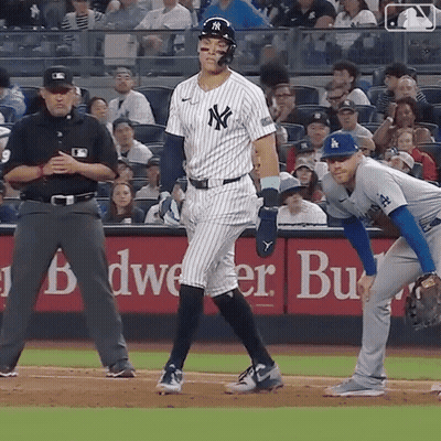 A New York Yankees Player Stands On The Field GIF