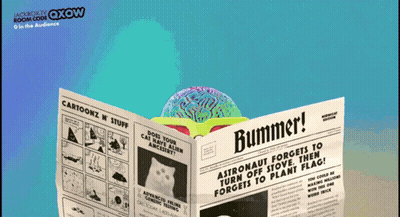 A Newspaper That Says Bummer On The Top GIF