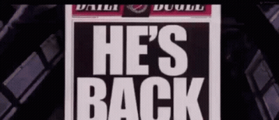 A Newspaper That Says He 'S Back On The Front GIF