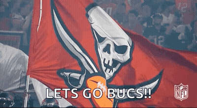 A Nfl Flag With A Skull And Crossbones On It GIF