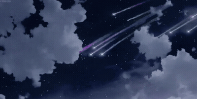 A Night Sky With A Few Shooting Stars And The Word Ferrutr At The Top GIF
