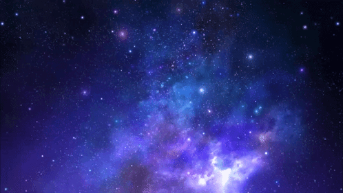 A Night Sky With A Lot Of Stars And A Purple Nebula GIF