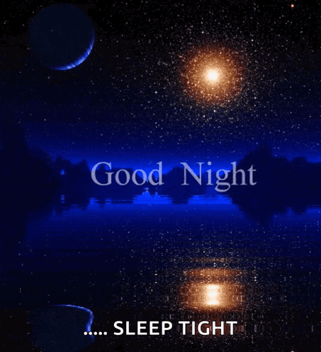 A Night Sky With The Words Good Night Sleep Tight GIF