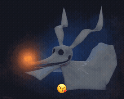 A Nightmare Before Christmas Character Holding A Light And A Kissing Emoji GIF