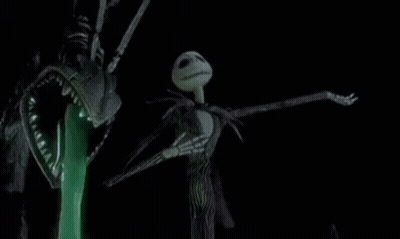 A Nightmare Before Christmas Scene With A Glowing Ball In The Middle Of A Well . GIF
