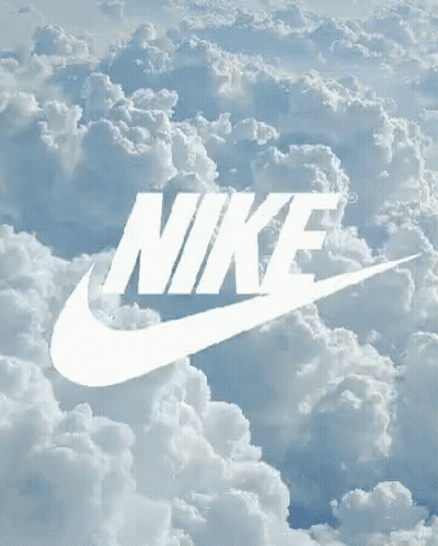 A Nike Logo Is Displayed Over A Blue Ocean GIF