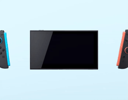 A Nintendo Switch Is Shown With Two Controllers GIF