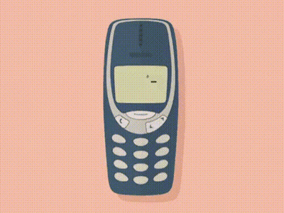 A Nokia Cell Phone Is Playing A Game Of Snake On A Pink Background . GIF