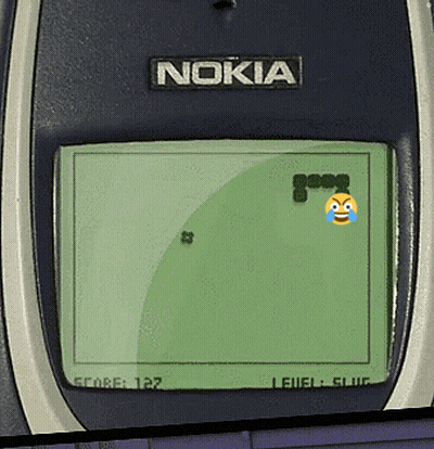 A Nokia Phone Is Playing A Game Of Snake GIF