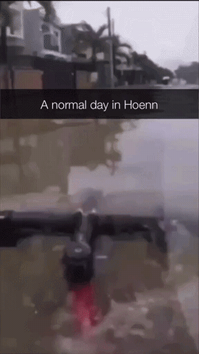A Normal Day In Hoenn Is Displayed On A Phone Screen GIF