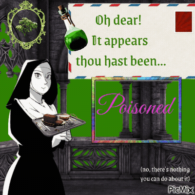 A Nun Is Holding A Tray Of Food In Front Of An Envelope That Says Oh Dear It Appears Thou Hast Been GIF