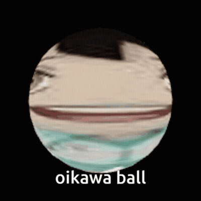 A Oikawa Ball With A Face In It GIF