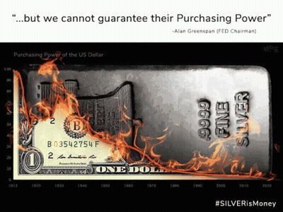 A One Dollar Bill Is Burning Next To A Bar Of 999 Fine Silver GIF