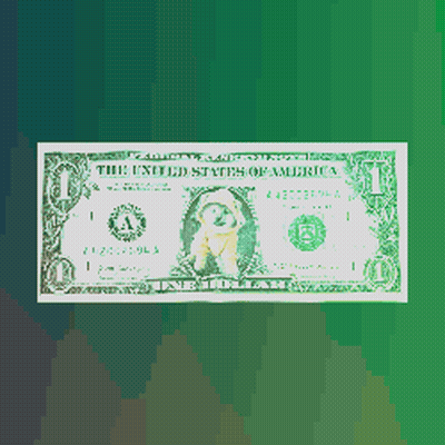 A One Dollar Bill With A Dog On It GIF