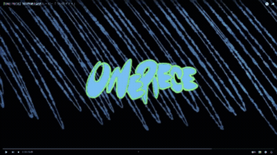 A One Piece Logo With A Skull And Crossbones On It GIF