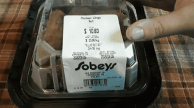A Package Of Chicken Wings From Sobeys Is Being Opened GIF