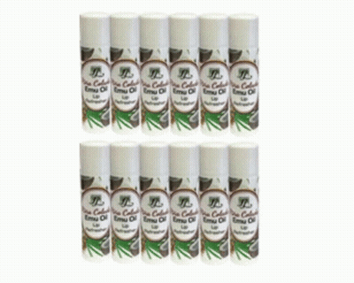 A Package Of Emu Oil Lip Balm That Moisturizes Your Lips GIF