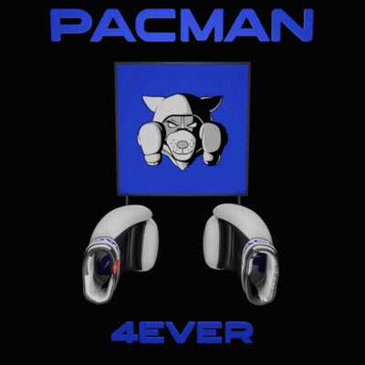 A Pacman 4Ever Poster With Boxing Gloves Holding A Picture GIF
