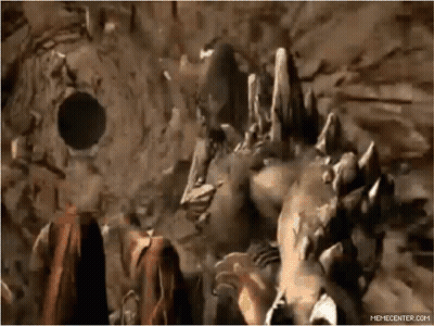 A Painting Of A Cave With The Website Memecenter.com Visible In The Corner GIF