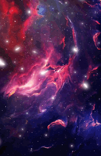 A Painting Of A Colorful Galaxy With Stars GIF