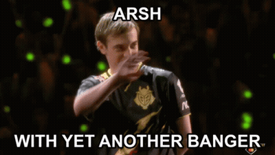 A Painting Of A Crowd With The Words Arsh With Yet Another Banger GIF