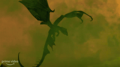A Painting Of A Dragon With A Prime Video Logo In The Corner GIF