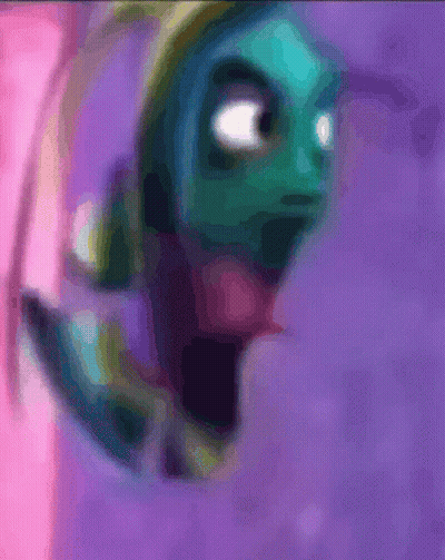 A Painting Of A Frog With A Surprised Look On His Face GIF