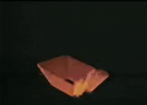 A Painting Of A Glowing Orange Object On A Dark Background GIF