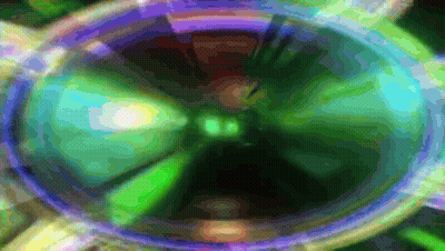 A Painting Of A Green And Purple Circle GIF