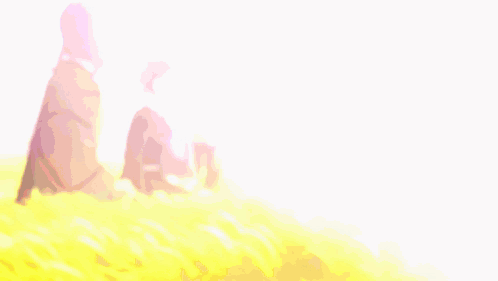 A Painting Of A Group Of People In A Field GIF