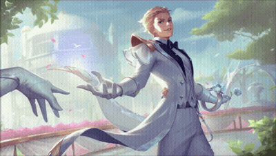 A Painting Of A Man In A Tuxedo Holding A Flower GIF