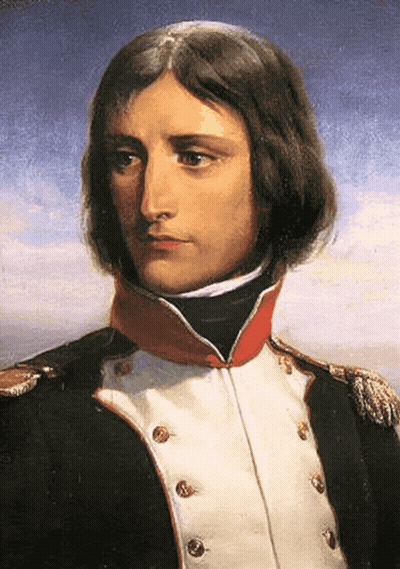 A Painting Of A Man In A Uniform With Buttons On The Sleeves GIF