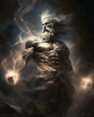 A Painting Of A Man With A Beard And A Shirtless Body GIF