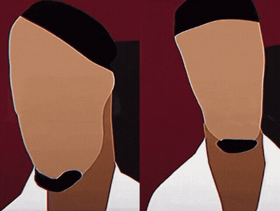 A Painting Of A Man With A Beard And A Woman With No Face GIF