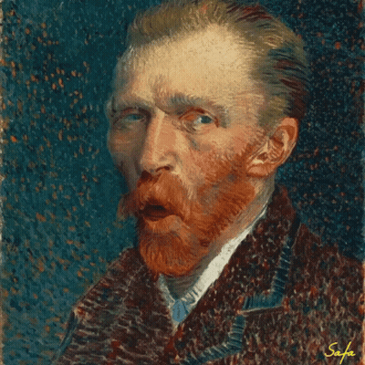 A Painting Of A Man With A Beard Has The Name Safa On The Bottom Right GIF