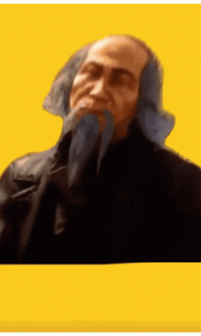 A Painting Of A Man With A Long Blue Beard GIF