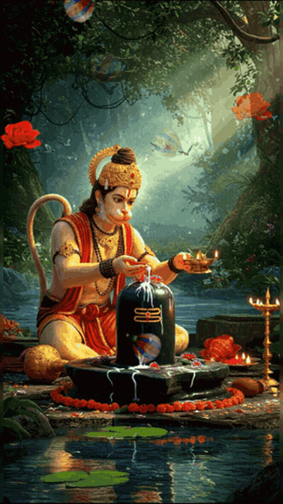 A Painting Of A Man With A Monkey Tail Holding A Candle And A Bottle With The Letter S On It GIF