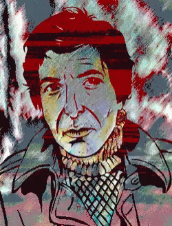 A Painting Of A Man With Red Hair Wearing A Plaid Scarf GIF