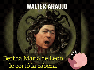 A Painting Of A Man With Snakes In His Hair And The Name Walter Araujo GIF