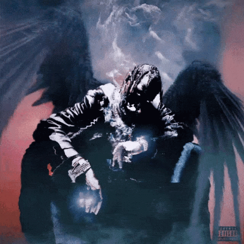 A Painting Of A Man With Wings And The Words Explicit On The Bottom Right GIF