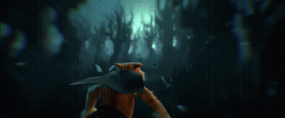 A Painting Of A Monster With Red Eyes GIF